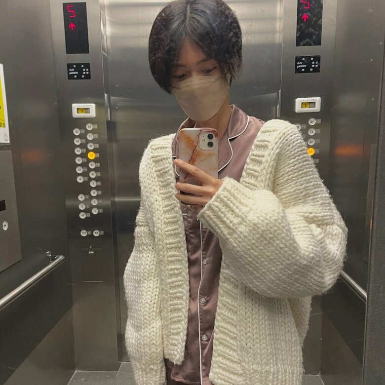 甲状腺がんで入院中、手術前の上野さん