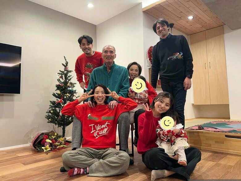 結婚後に家族でクリスマス集合