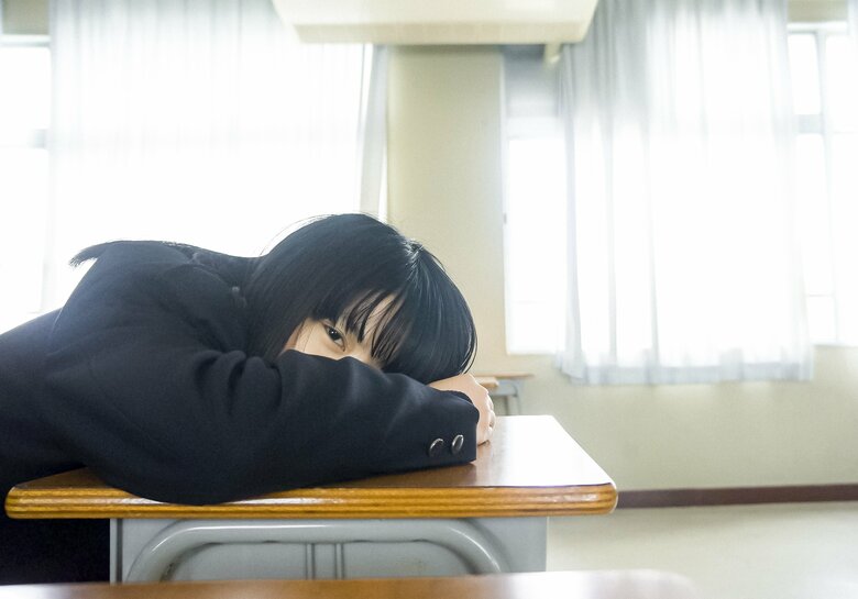 高校時代、教室での1枚