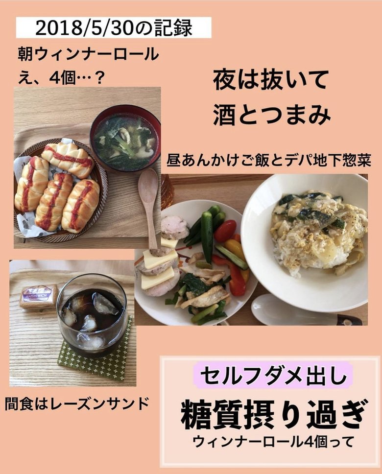 「え、4個…？」2018年5月30日の食事の記録