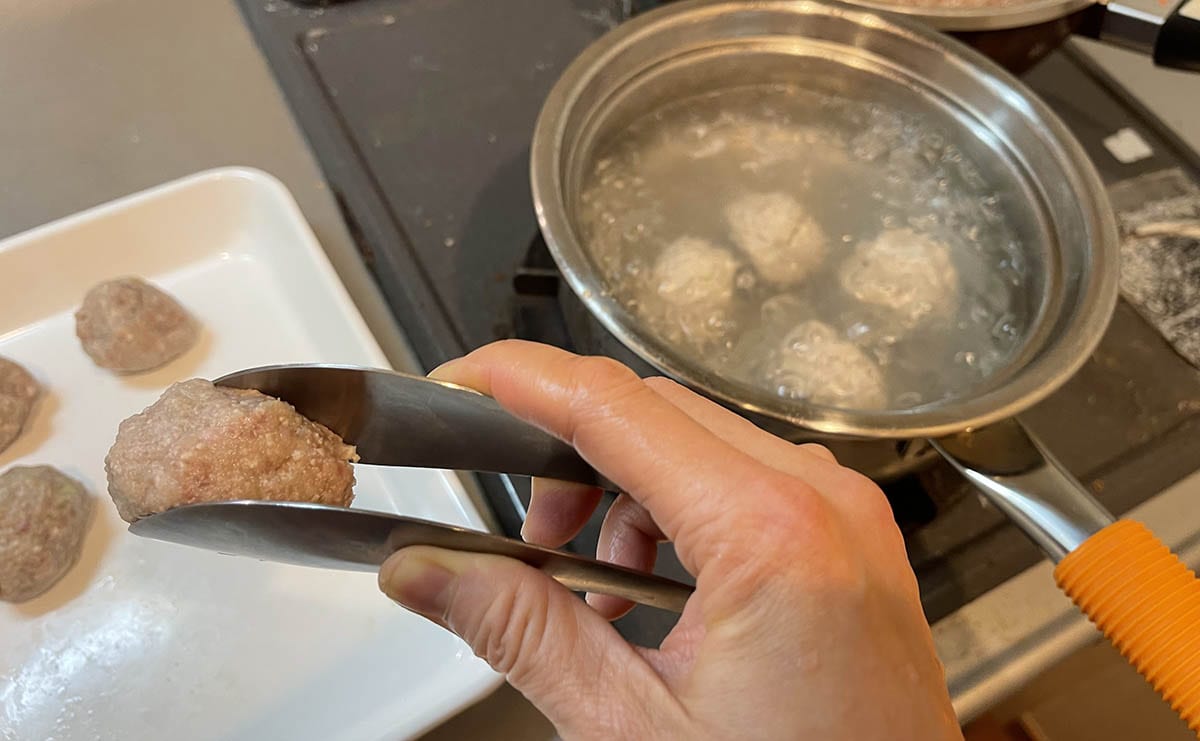 肉団子弁当プロセスカット