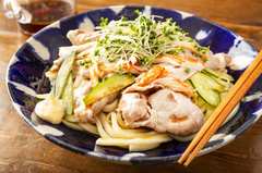 中華風豚しゃぶサラダうどん「豚肉がこんなに柔らかくなるなんて」