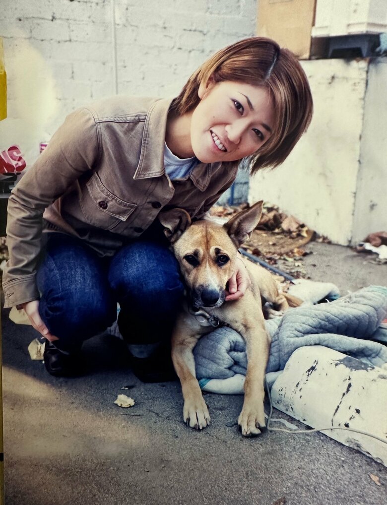 レコーディングと撮影で訪れたLAで現地のワンちゃんと