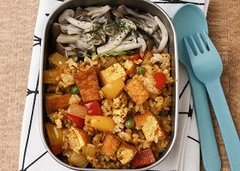 ドライカレーの混ぜご飯弁当レシピ