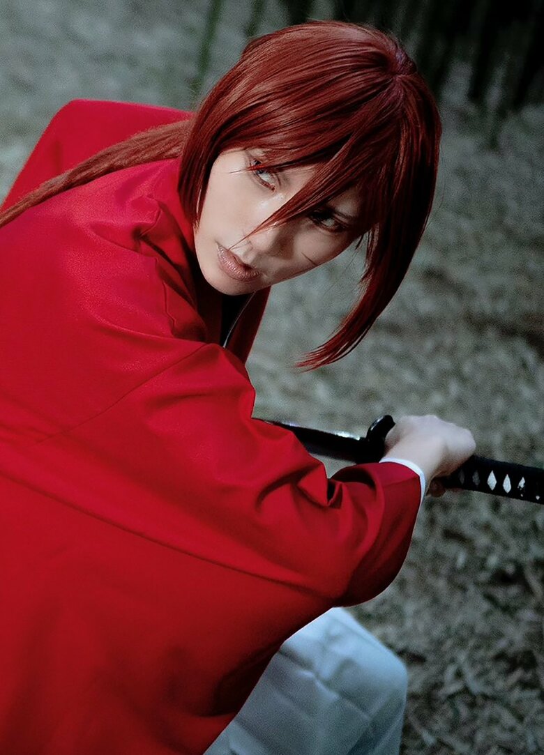 『るろうに剣心』の主人公に扮した鷹村さん。男性キャラもバッチリ様になっている