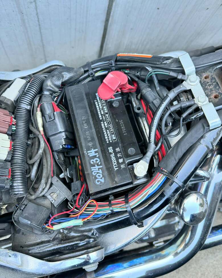 愛車であるハーレーのバッテリー整備も自分で行う