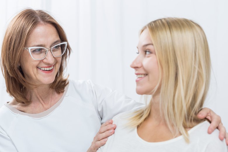 Happy mother and daughter