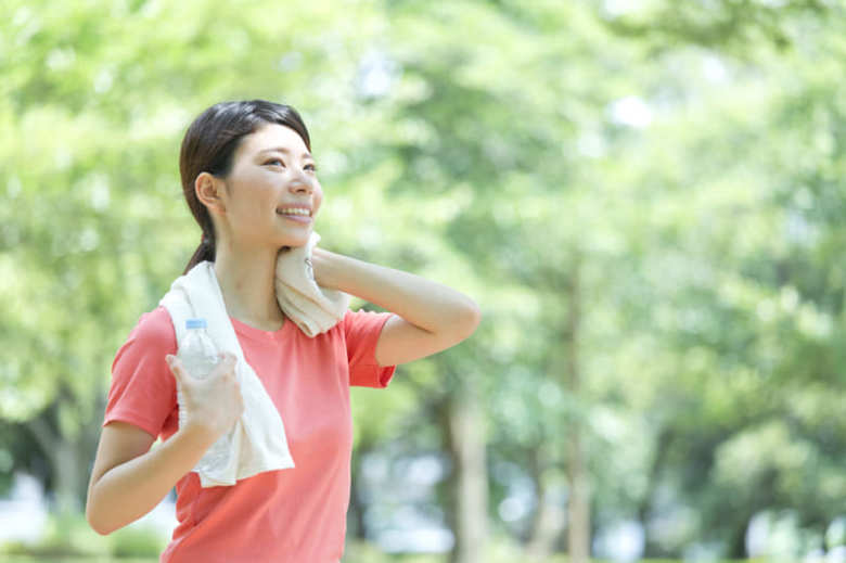 運動後の女性