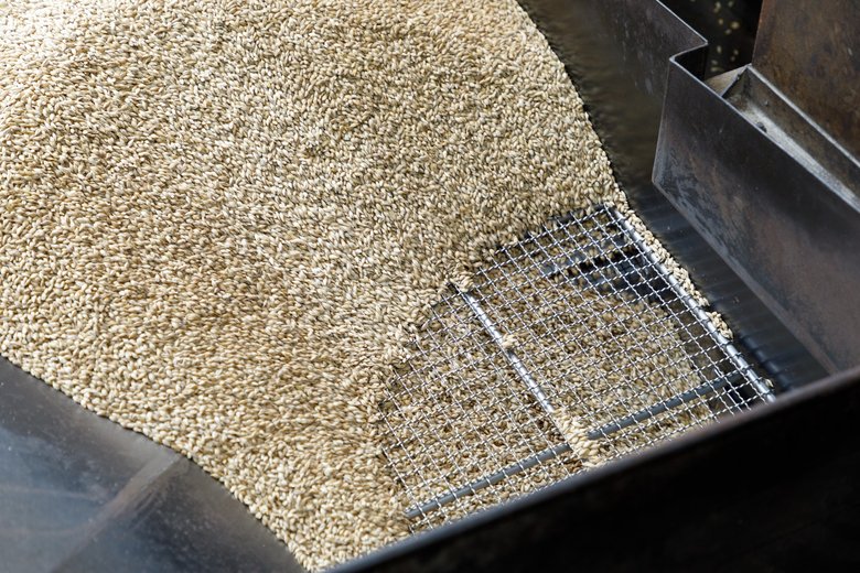 ▲煎る前の生の大麦