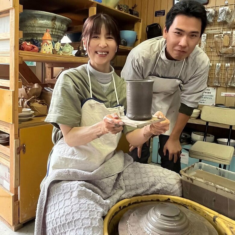 ふたりで陶芸にもチャレンジした