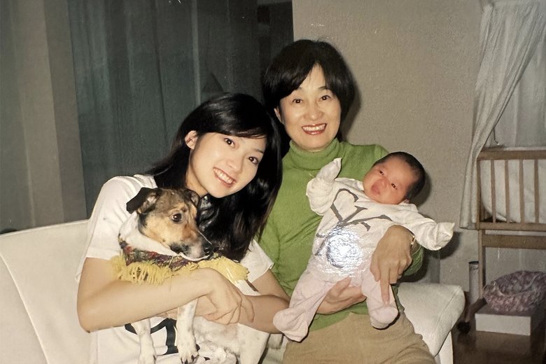 日本から来た母と一緒に