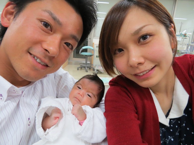 生まれたばかりのころの長女・明愛さん。妊娠38週のとき、帝王切開で出産
