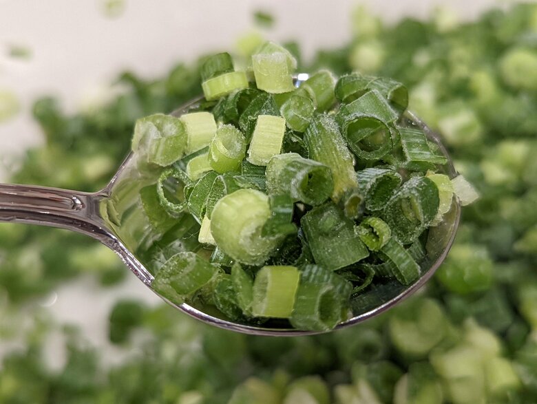 4.パラッパラの冷凍ねぎのでき上がり