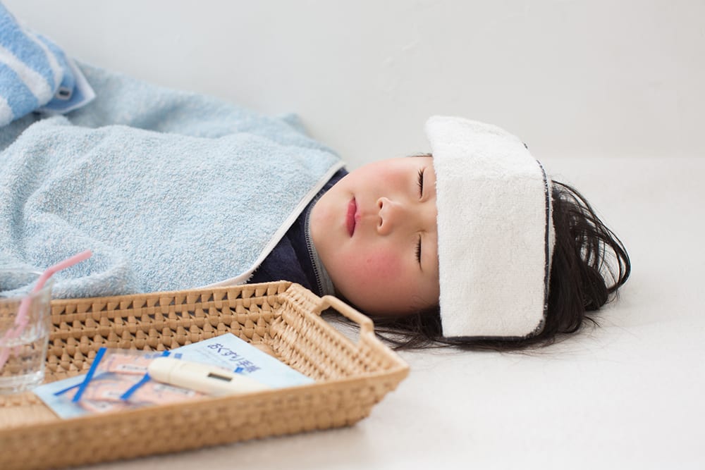 高熱の子供
