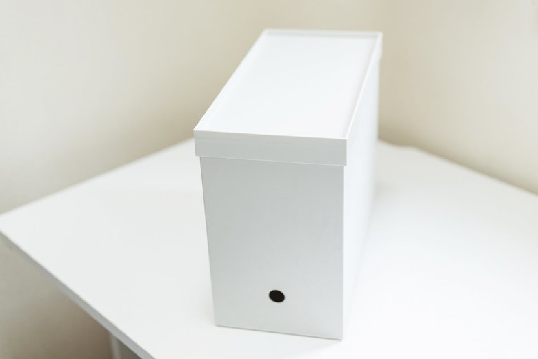 ポリプロピレンファイルボックススタンダード用キャスターもつけられるフタ　幅１０ｃｍ用・ホワイトグレー