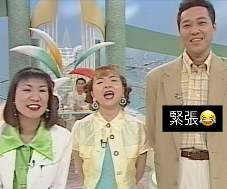 30代前半の川合さん。ハイヒールのお二人とＭＣを29年務めた