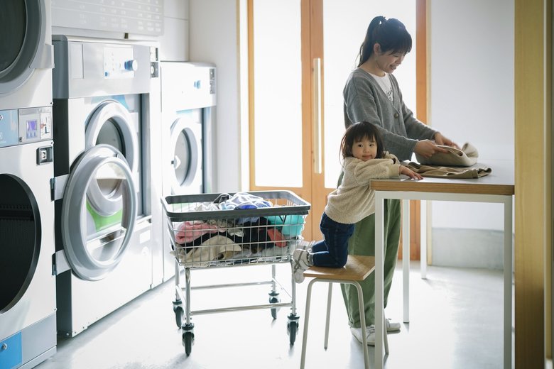 洗濯を利用している人の様子