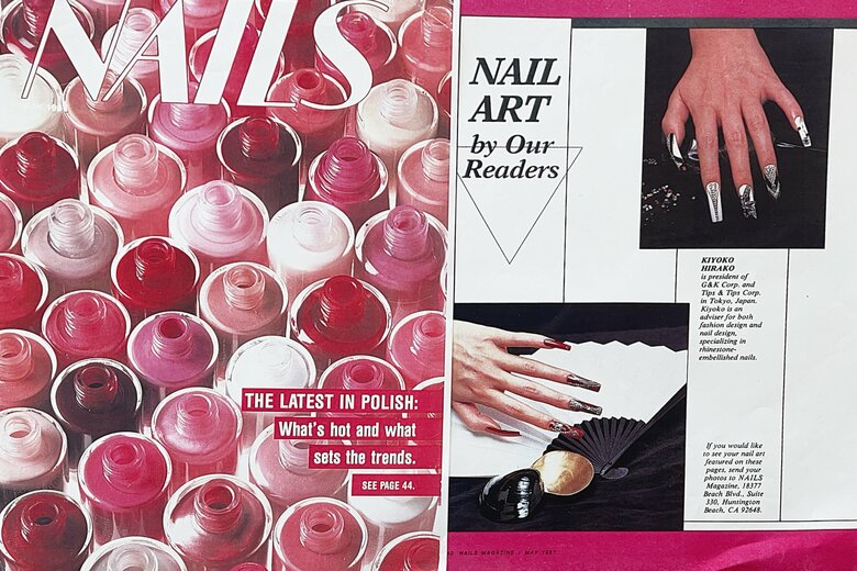 禧代子さんがデザインしたネイルアートがアメリカのネイル雑誌に掲載されたときのもの