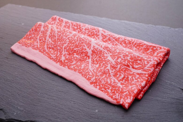 木彫り作品「すき焼き肉」