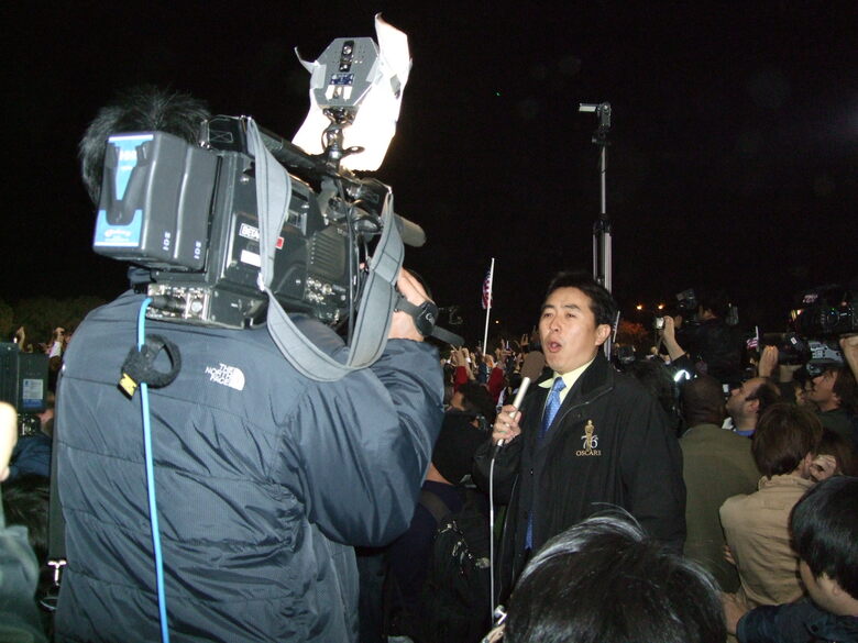 アメリカ大統領選挙（2008年）ではオバマ新大統領の勝利演説を取材