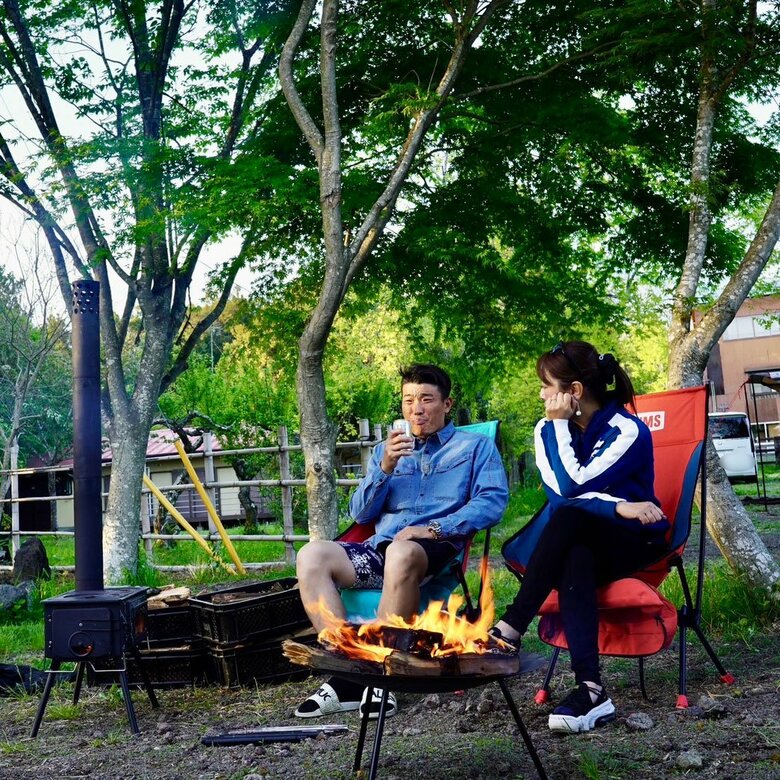 みどりさんと一緒になったことでイサムさんもキャンプに興味を持った