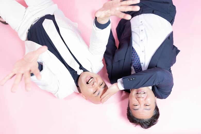 撮影中も仲良しのふたり