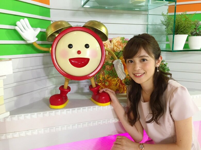 めざましくんと一緒に　スタジオセットでの一枚