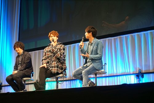 作品への意気込みを語る宮野さん、梶さん