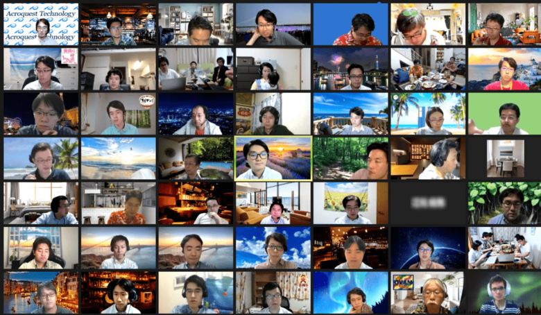 リモートで行われた「Meeting of All Staff」の様子。