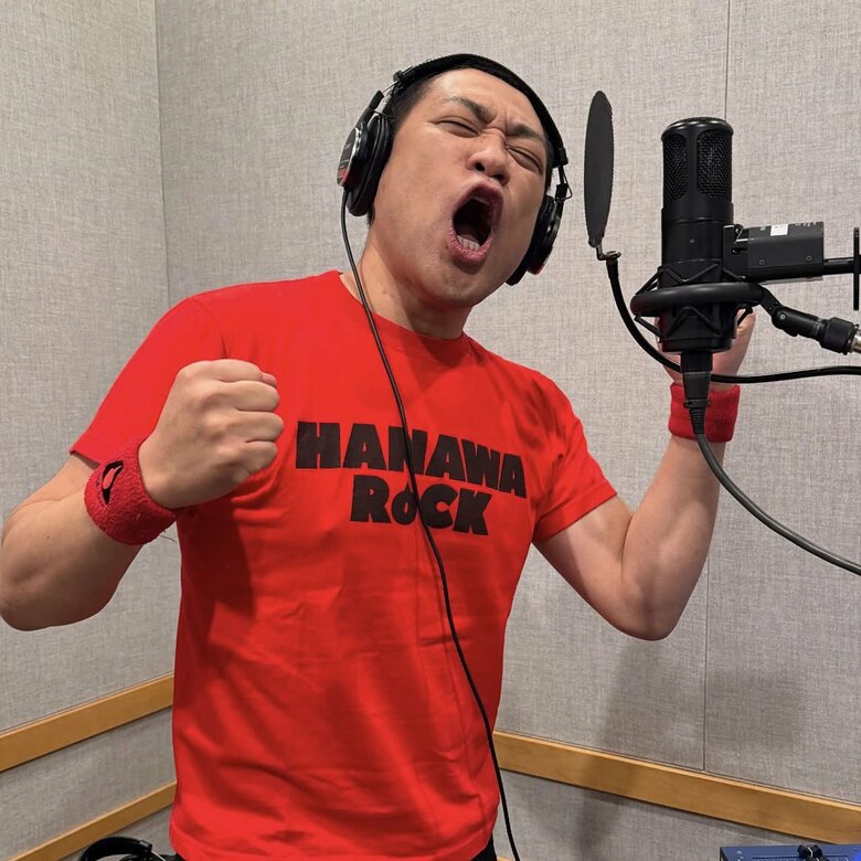 レコーディング風景。名曲『佐賀県』を熱唱！