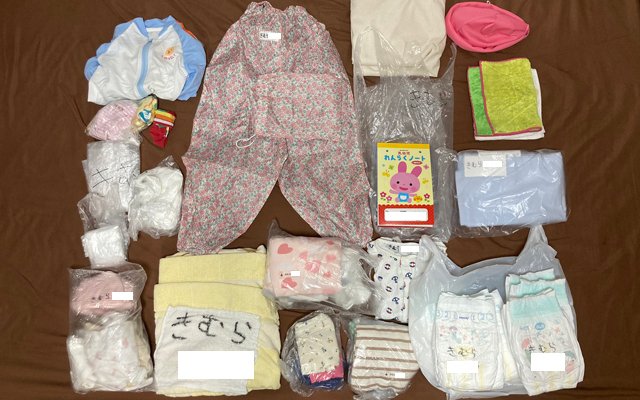 ひとつひとつ子どもの名前を手書きした保育園に必要な持ち物の一部