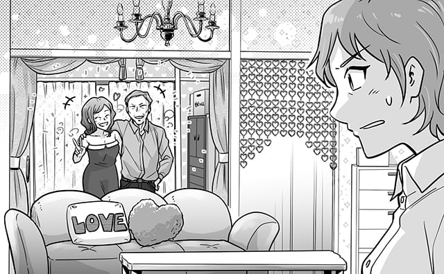 高齢で再婚した夫婦のイメージイラスト