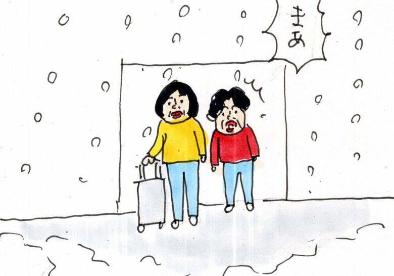 東京で雪が降った日、認知症のお母さんのほっこりするエピソード「母と束の間の北海道小旅行」より抜粋1