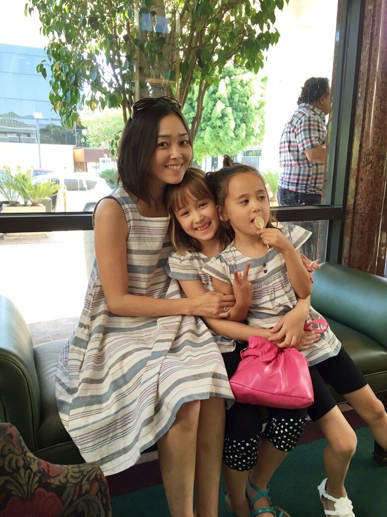 親子3人でおそろいコーデ