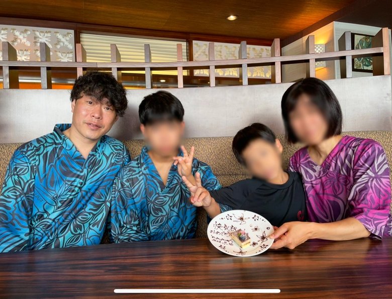 とても仲がよさそうなじゃいさん一家