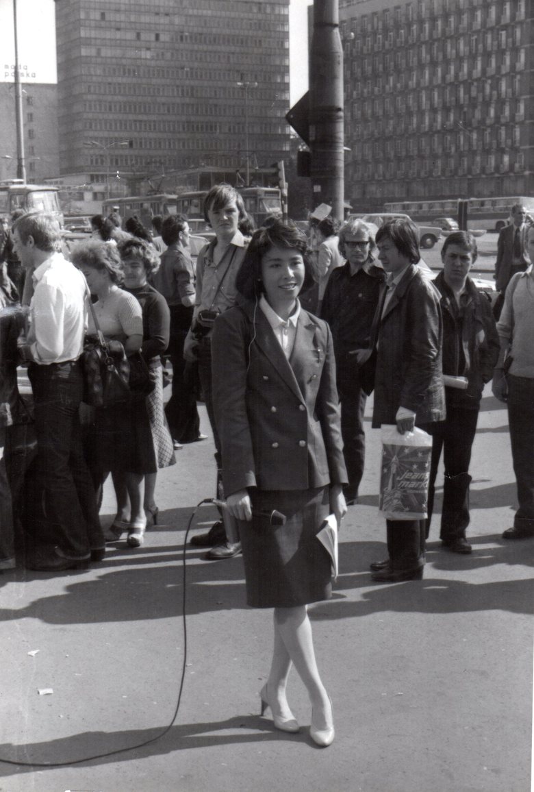 1981年5月　安藤優子さん20代前半の頃、ポーランド、ワルシャワから生中継を担当