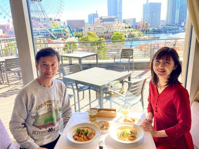 昨年のクリスマス、夫婦で横浜を訪れた際の一枚