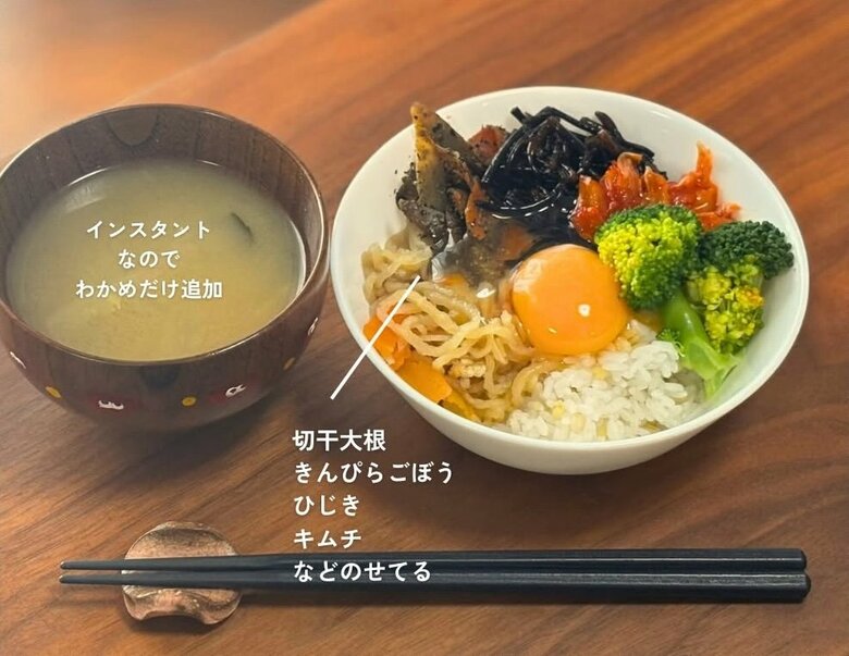 準備がめんどくさくならないよう定番化した朝食のたまごかけごはん