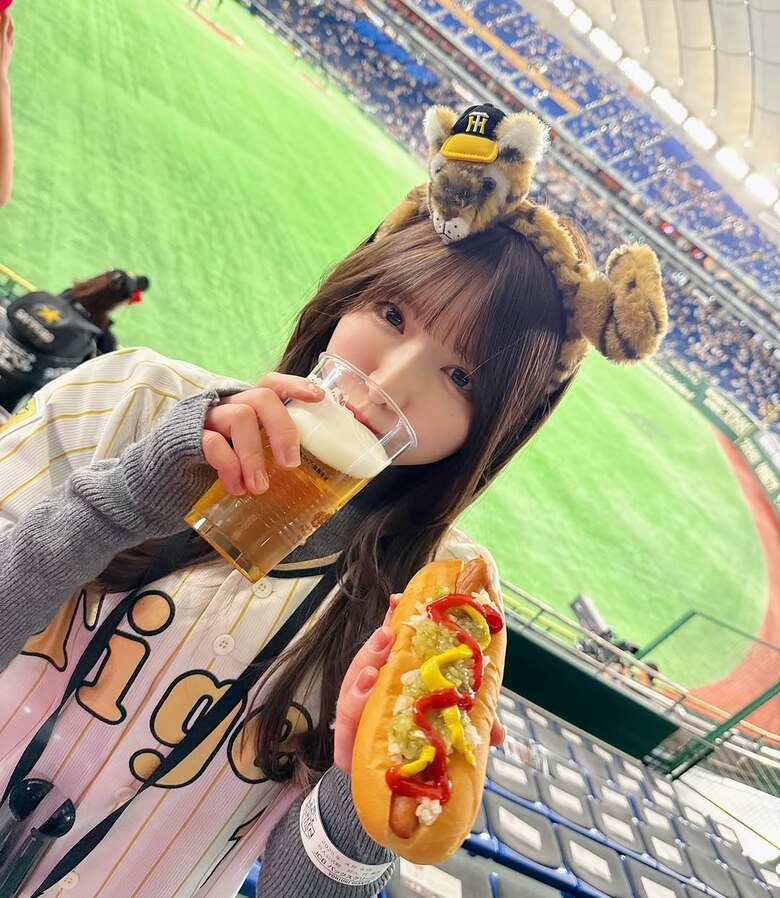 阪神タイガースの大ファンでよく野球観戦に行くそう