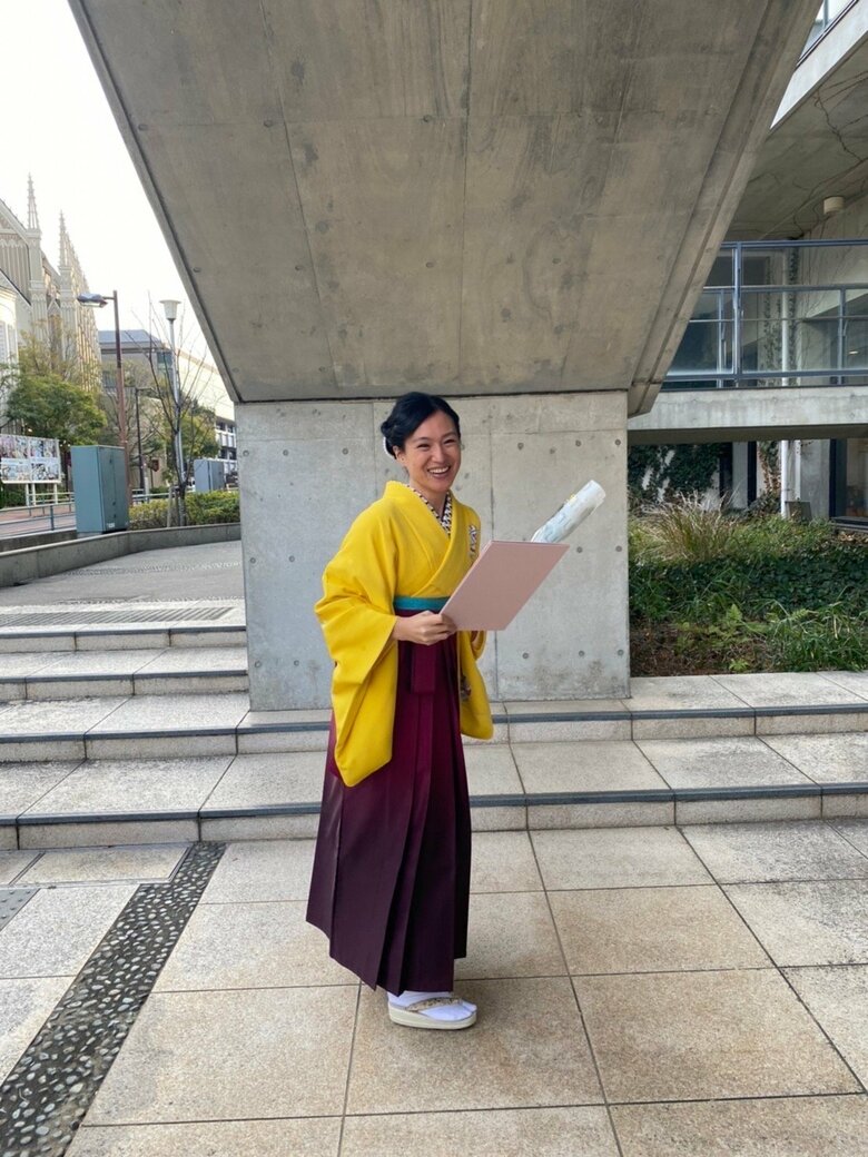 この春、助産学校の卒業式に出席した敦子さん