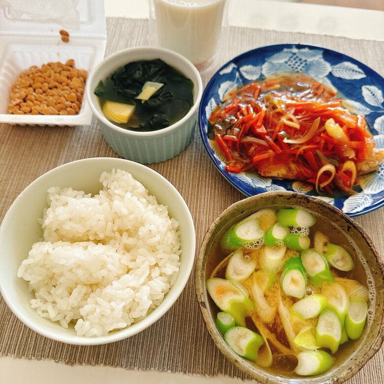 毎朝しっかり食べるという清水さん。ある日の朝食メニュー