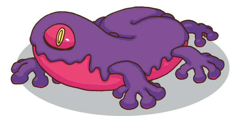 紫色とピンク色が目を引くスキマモリ