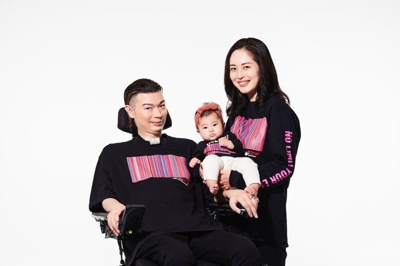 家族3人での記念写真