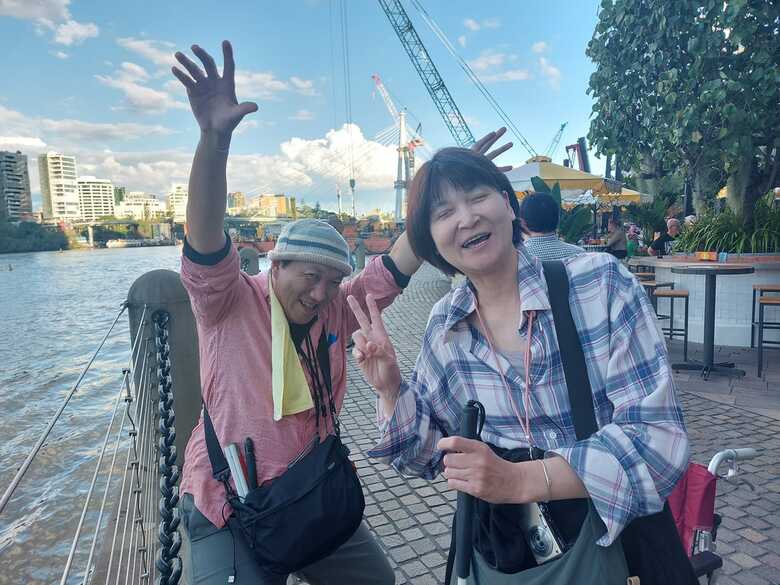 2024年5月、オーストラリアハネムーン旅。ブリスベン川沿いで