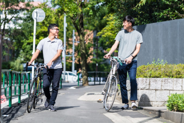 はてな 自転車通勤する社員の様子