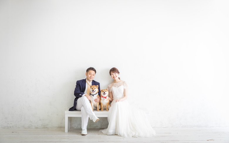 ウエディングフォトも福ちゃん富くんと一緒