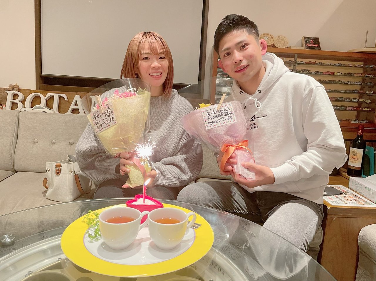 金城梨沙子選手と夫の金城希龍さん