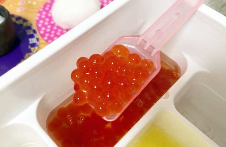 スポイトで液を落とすとイクラができることに対する反響が特に大きい