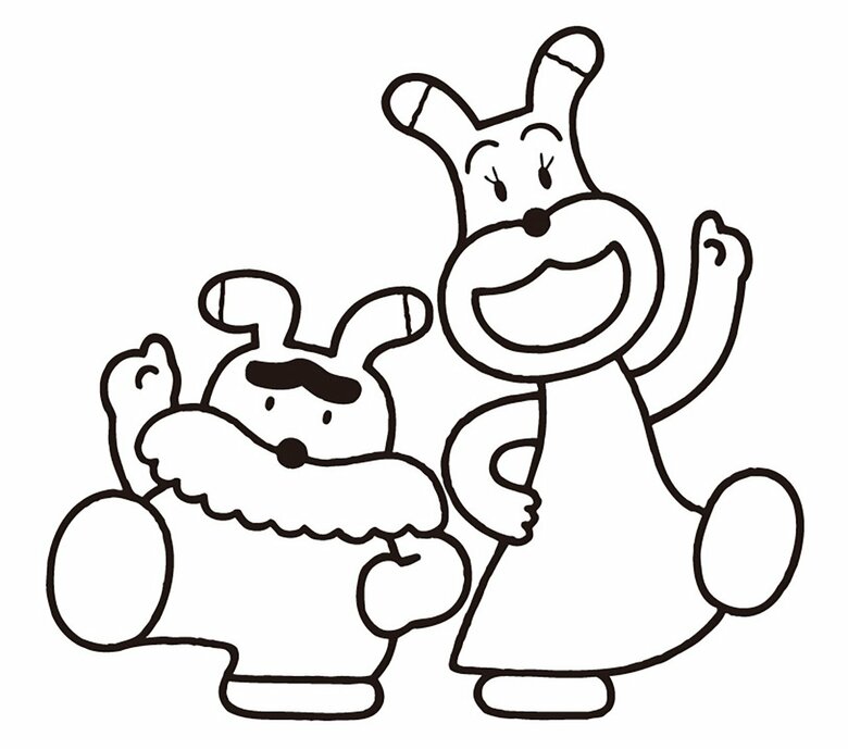 妻まふみさんと自分をイラスト化