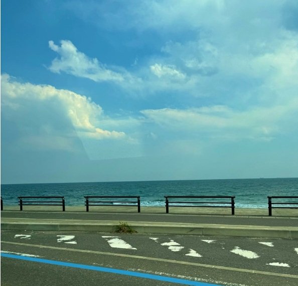地元・仙台をドライブ中に海辺の景色をパシャリ